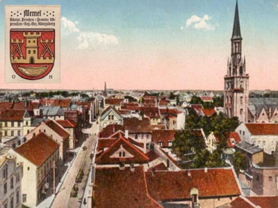 Klaipėda Memel 1918 metais - čerpiniai stogai